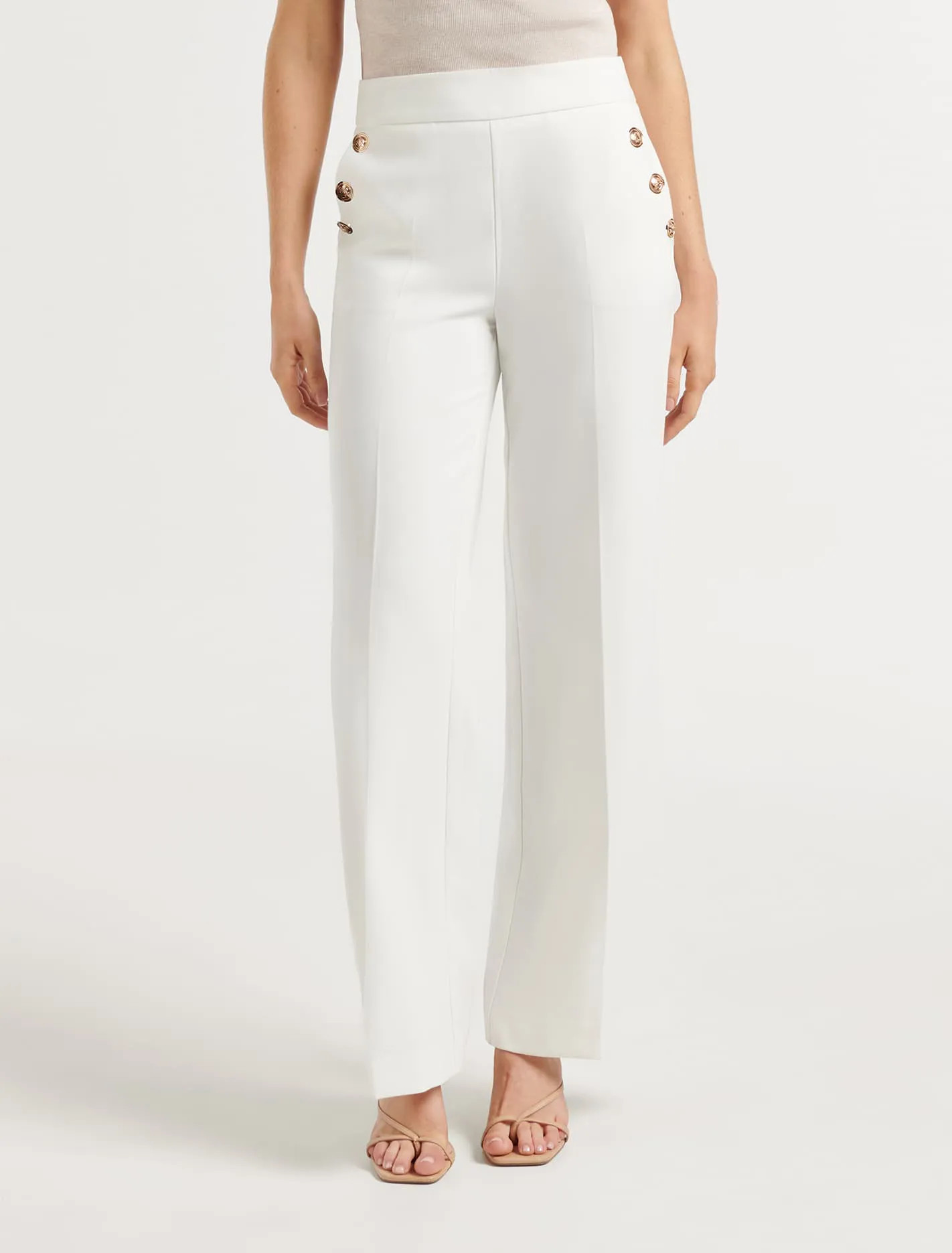 Megan Button Wide-Leg Pants | Forever New (AU)