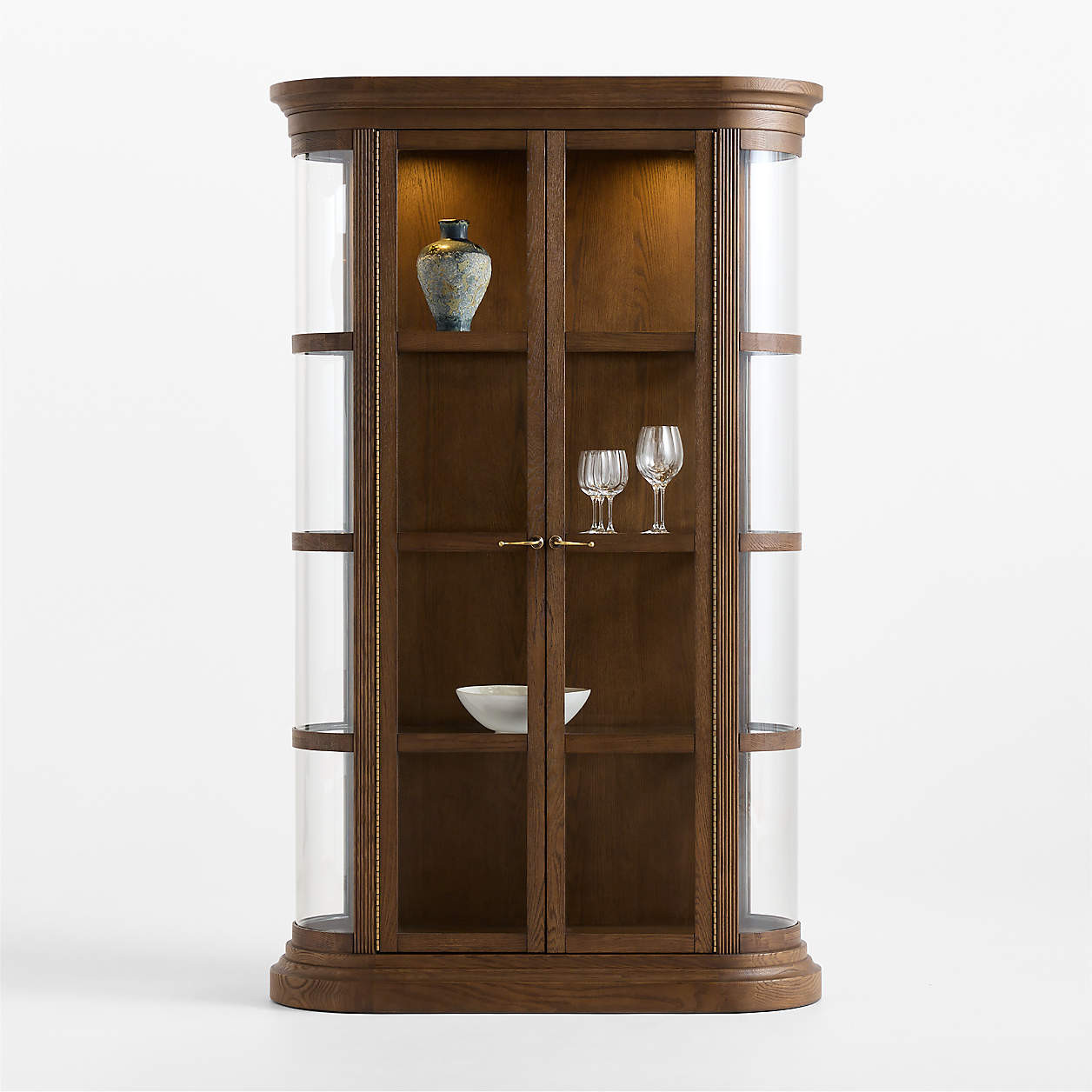 Stanton 50" Brown Oak Wood Storage Cabinet | Crate & Barrel | Crate & Barrel