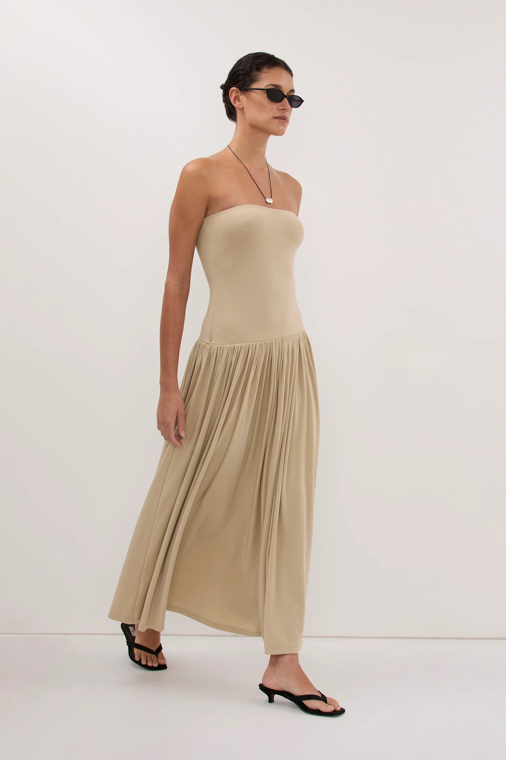 AVEN ELM SAGE BANDEAU MAXI DRESS | DISSH