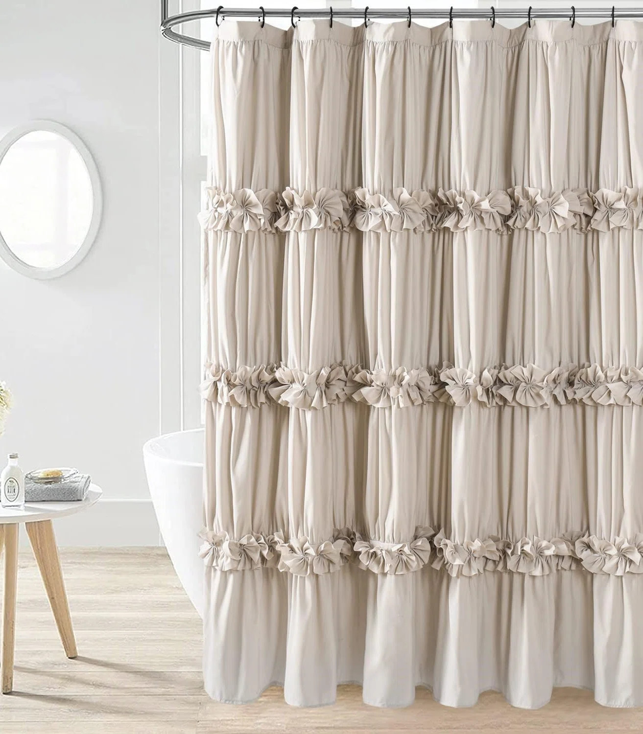 Rosdorf Park The Shower Curtain, Vintage Handcrafted Bow Tie Bath Curtain with 12 Buttonholes. | ... | Wayfair North America