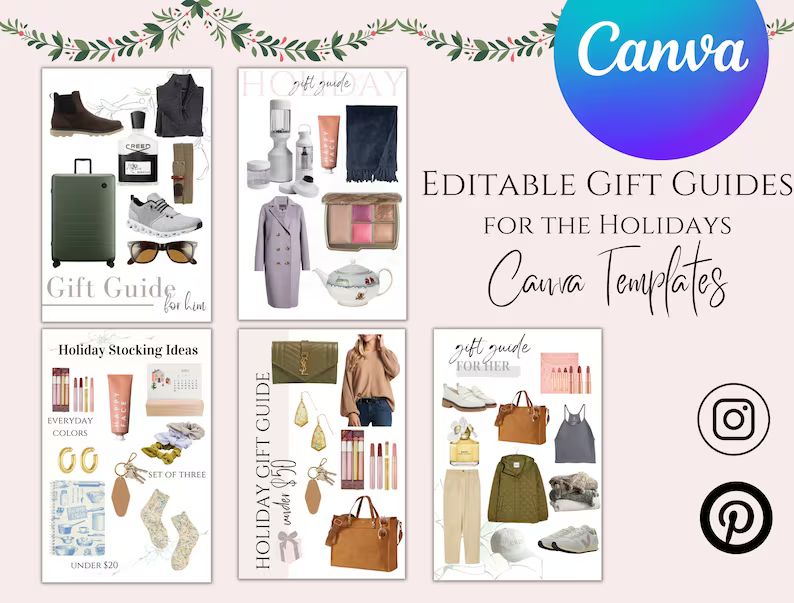 Holiday Gift Guide LTK Canva Templates, Neutral LiketoKnowIt Collage, Influencer Collage Template... | Etsy (US)