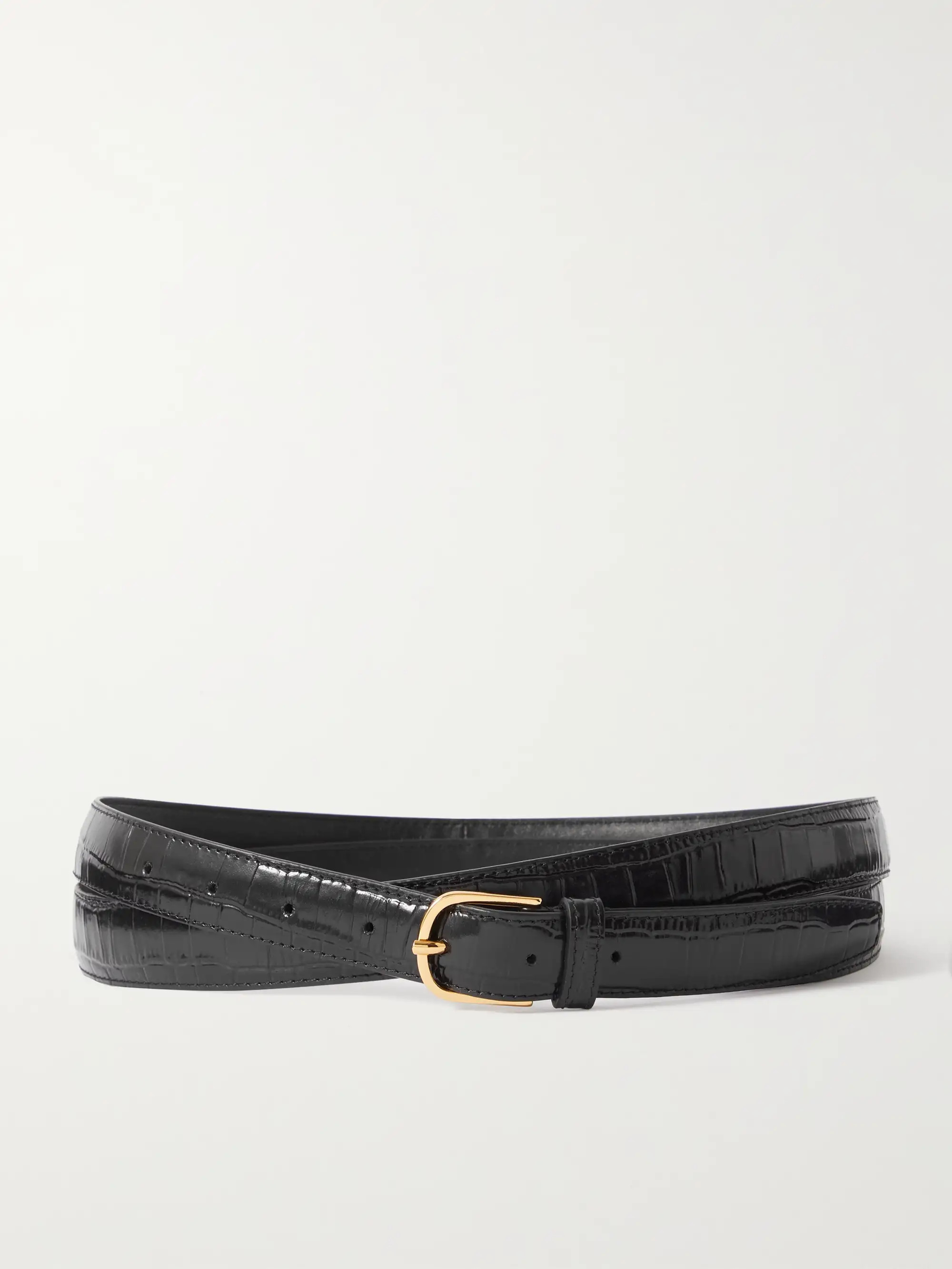 Croc-effect leather belt | NET-A-PORTER (UK & EU)