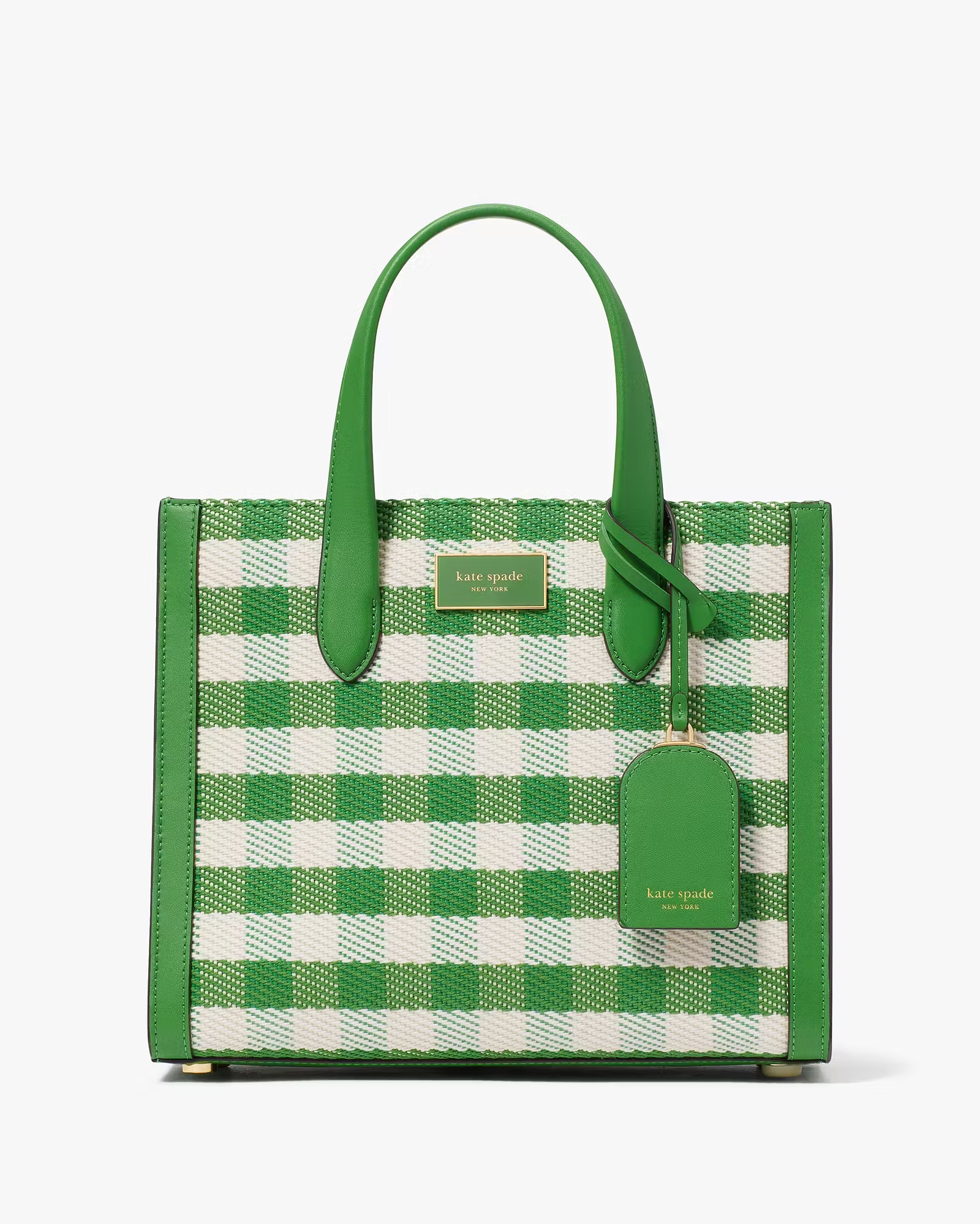 Manhattan Gingham Tweed Fabric Small Tote | Kate Spade Outlet