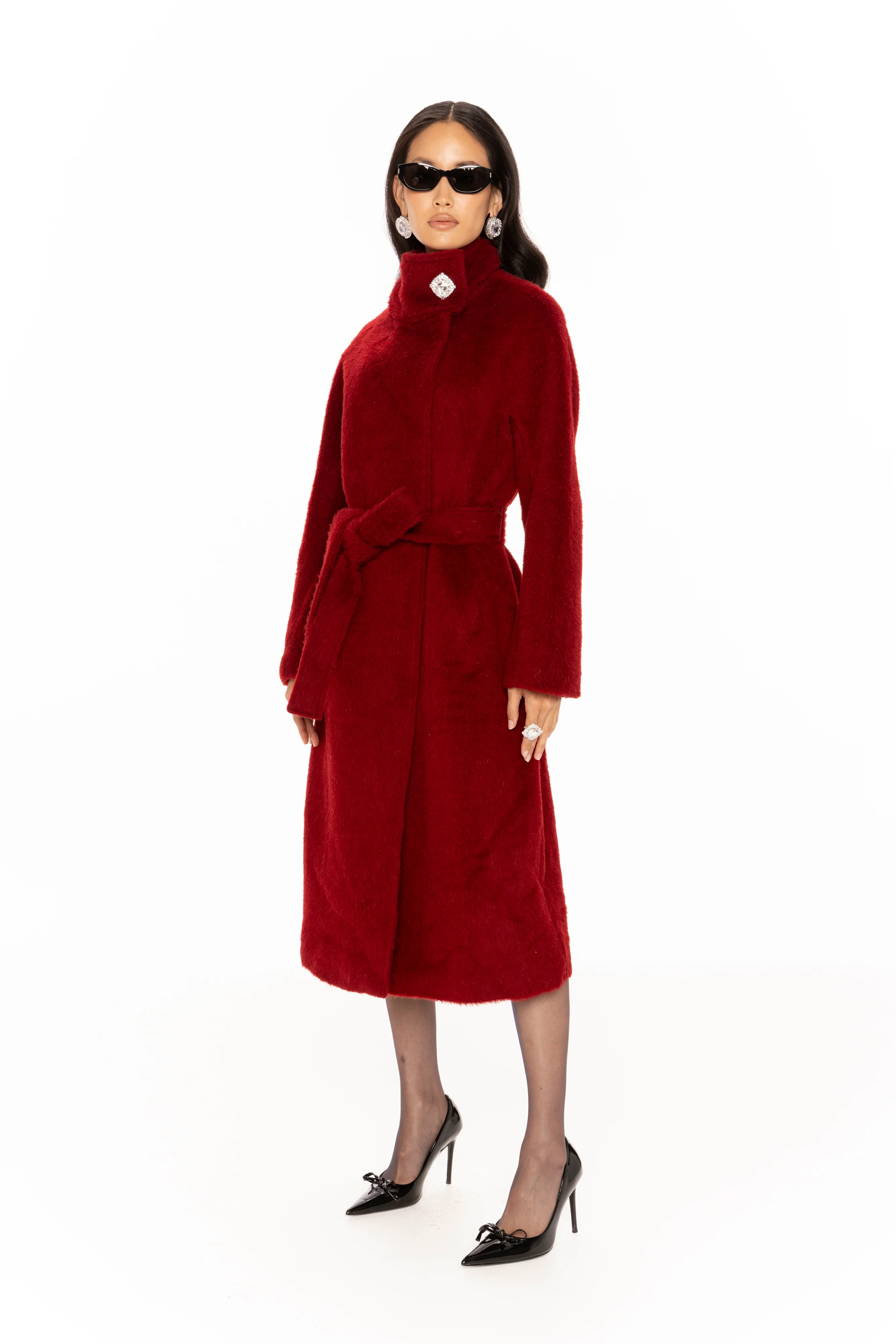 Audrey Long Coat (Red) | Long Wool Coat | Winter Coats | Nana Jacqueline