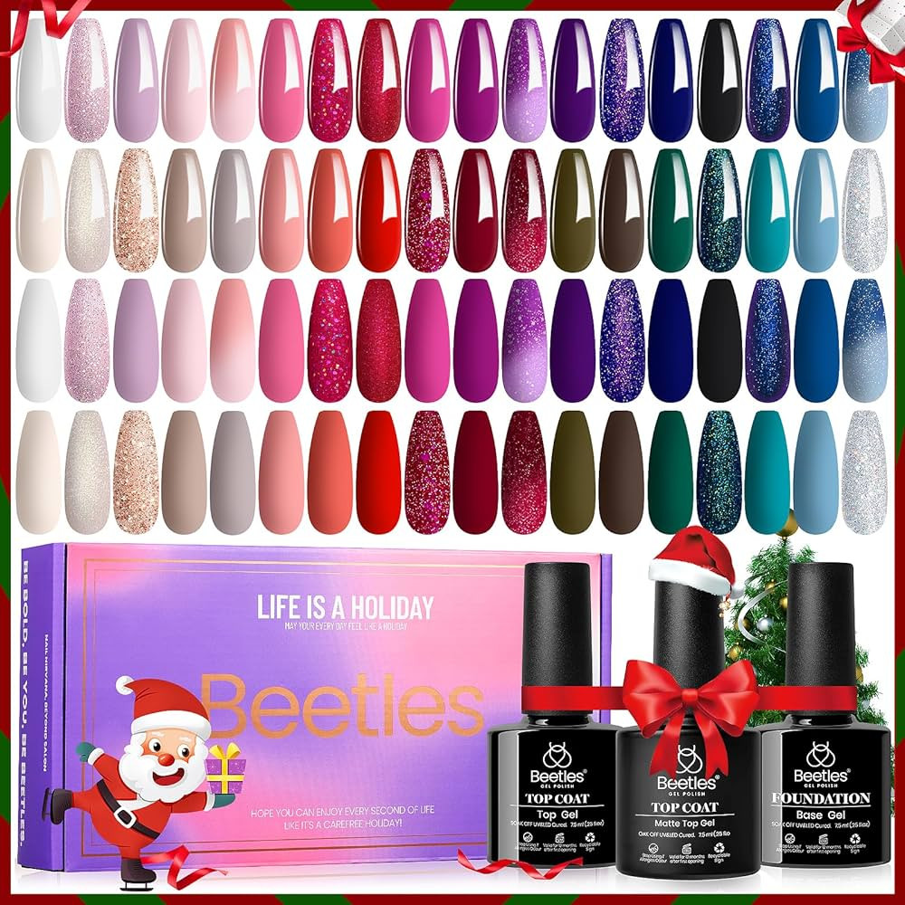 Beetles 39Pcs Gel Polish Set with 36 Colors Gel Nail Polish and 3Pcs Base Matte and Glossy Top Co... | Amazon (US)