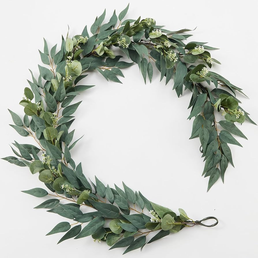6FT Greenery Eucalyptus Garland, Spring Eucalyptus for Home Decor Wedding Garland for Table Cente... | Amazon (US)