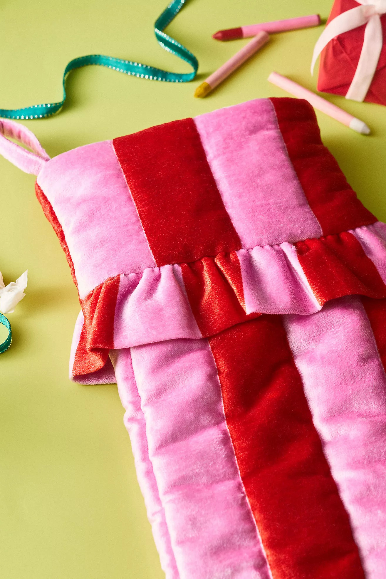 Ruffled Stripe Stocking | Anthropologie (US)