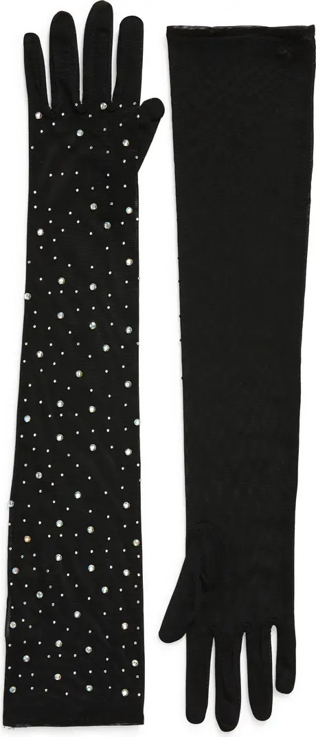 Rhinestone Detail Long Gloves | Nordstrom