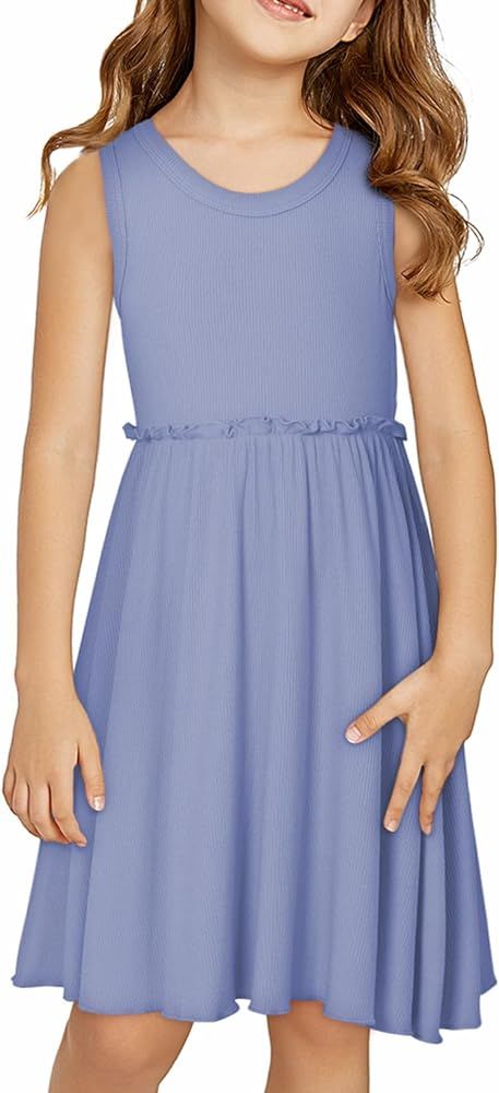 blibean Girls Summer Sleeveless Dress Comfy Outfits Size 4-13 Years Old | Amazon (US)