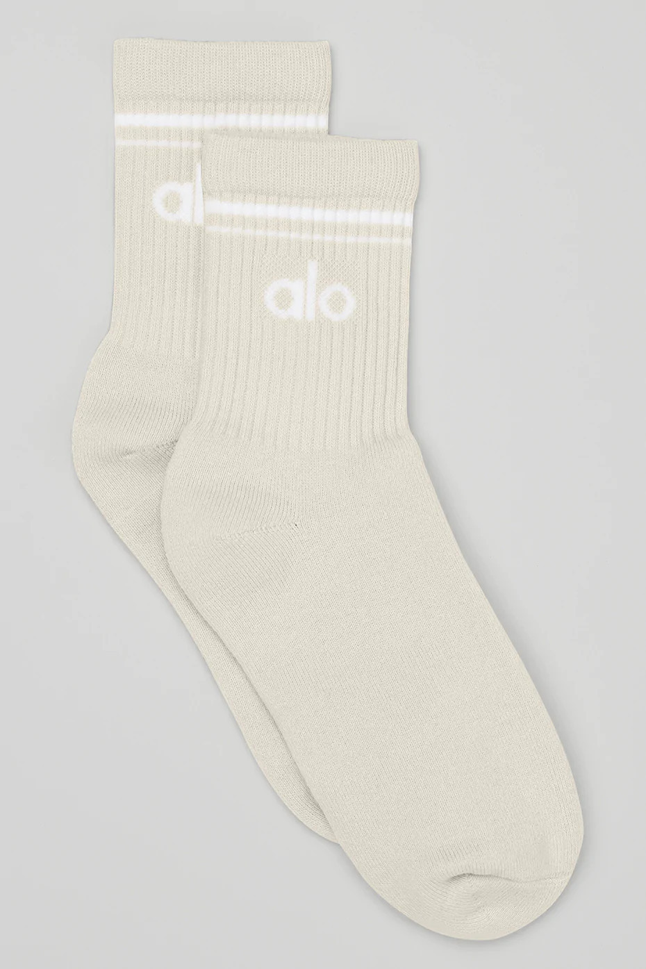 Alo Yoga� | Half-Crew Throwback Socks in Bone/White Beige, Size: Medium | Alo Yoga (US)