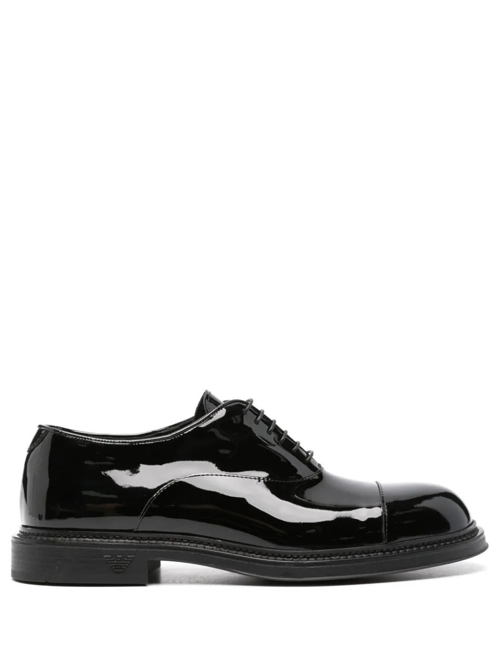 Emporio Armani patent-leather oxford shoes - Black | Farfetch Global