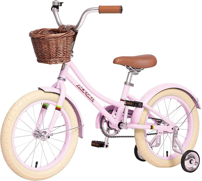 ACEGER Girls Bike with Basket, Kids Bike for 4-9 Years, 14 inch with Training Wheels, 16 inch wit... | Amazon (US)