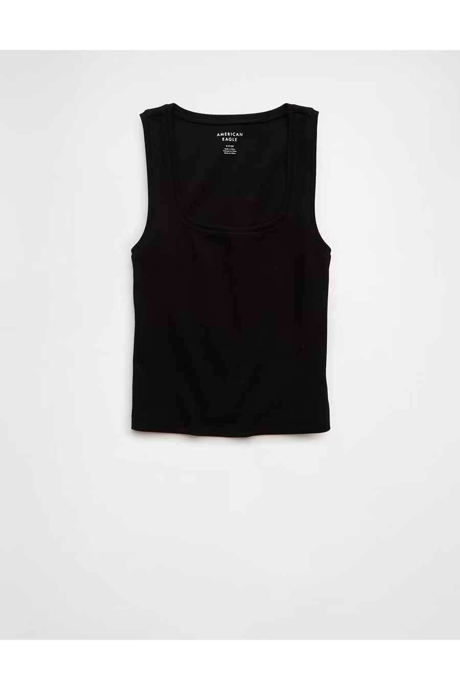 AE Main Squeeze Square Neck Tank Top Women's Black XXS | American Eagle Outfitters (US & CA)