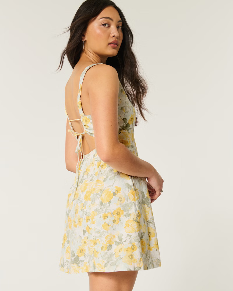 Women's Flutter Sleeve Double-Tie Skort Dress | Women's Clearance | HollisterCo.com | Hollister (US)