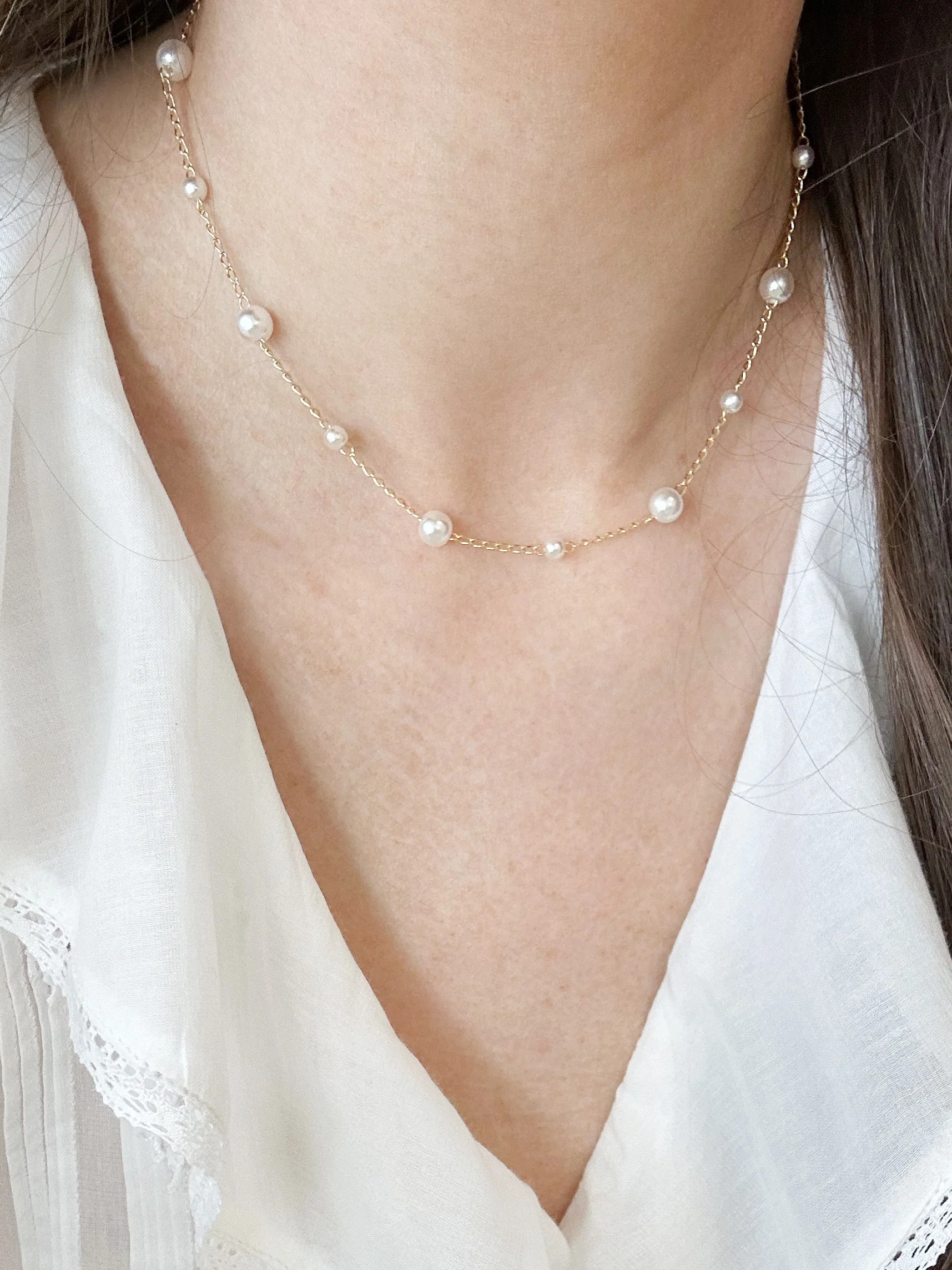 Elegance Mini Pearl Necklace | Carin Rose