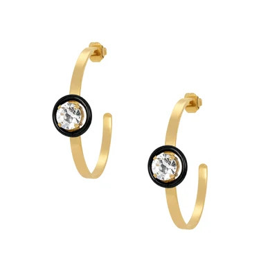 Black Enamel Crystal Earrings | Jennifer Miller Jewelry