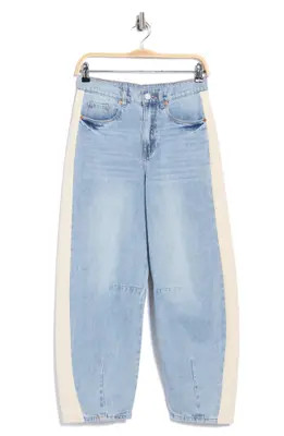 BLANKNYC The Bowery Colorblock Barrel Leg Jeans in Self Care at Nordstrom Rack, Size 29 | Nordstrom Rack