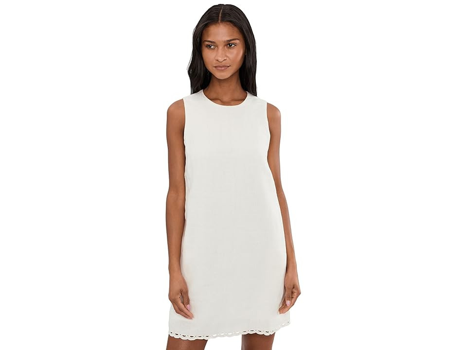 Madewell Embroidered Mini Shift Dress in 100% Linen Women's Dress Ivory Linen: LG (Women's 10-12) | Zappos.com