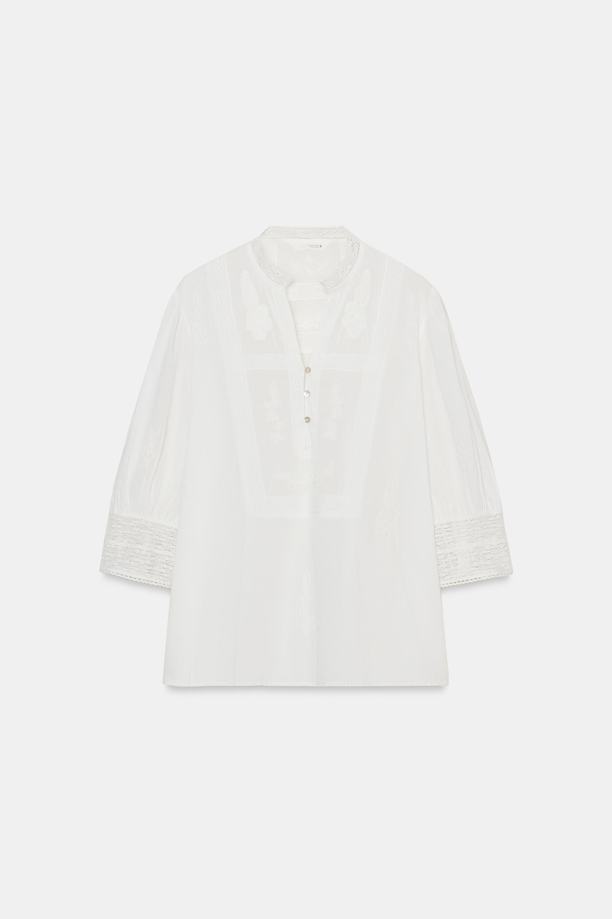 EMBROIDERED BLOUSE ZW COLLECTION | Zara US