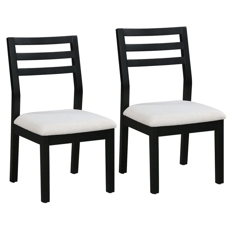 Better Homes & Gardens Ezra Dining Chair 2 Pack, Black and Cream - Walmart.com | Walmart (US)