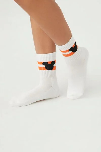 Mickey Mouse Striped Crew Socks | Forever 21