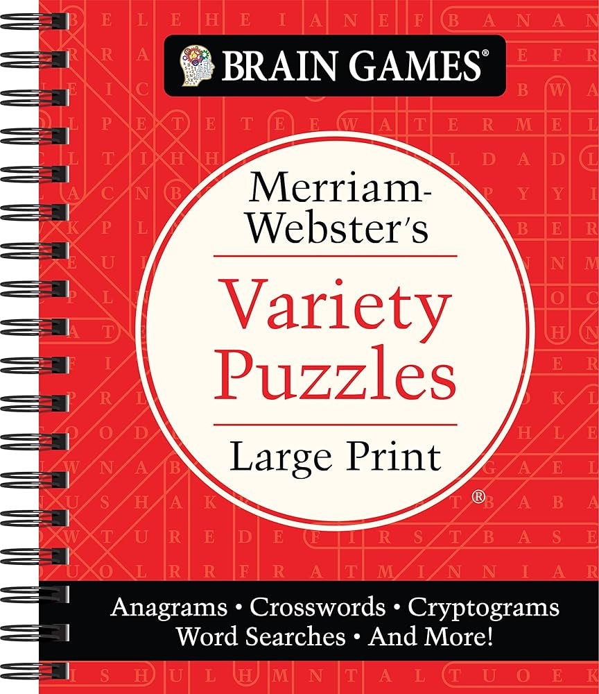 Brain Games - Merriam-Webster's Variety Puzzles Large Print: Anagrams, Crosswords, Cryptograms, W... | Amazon (US)