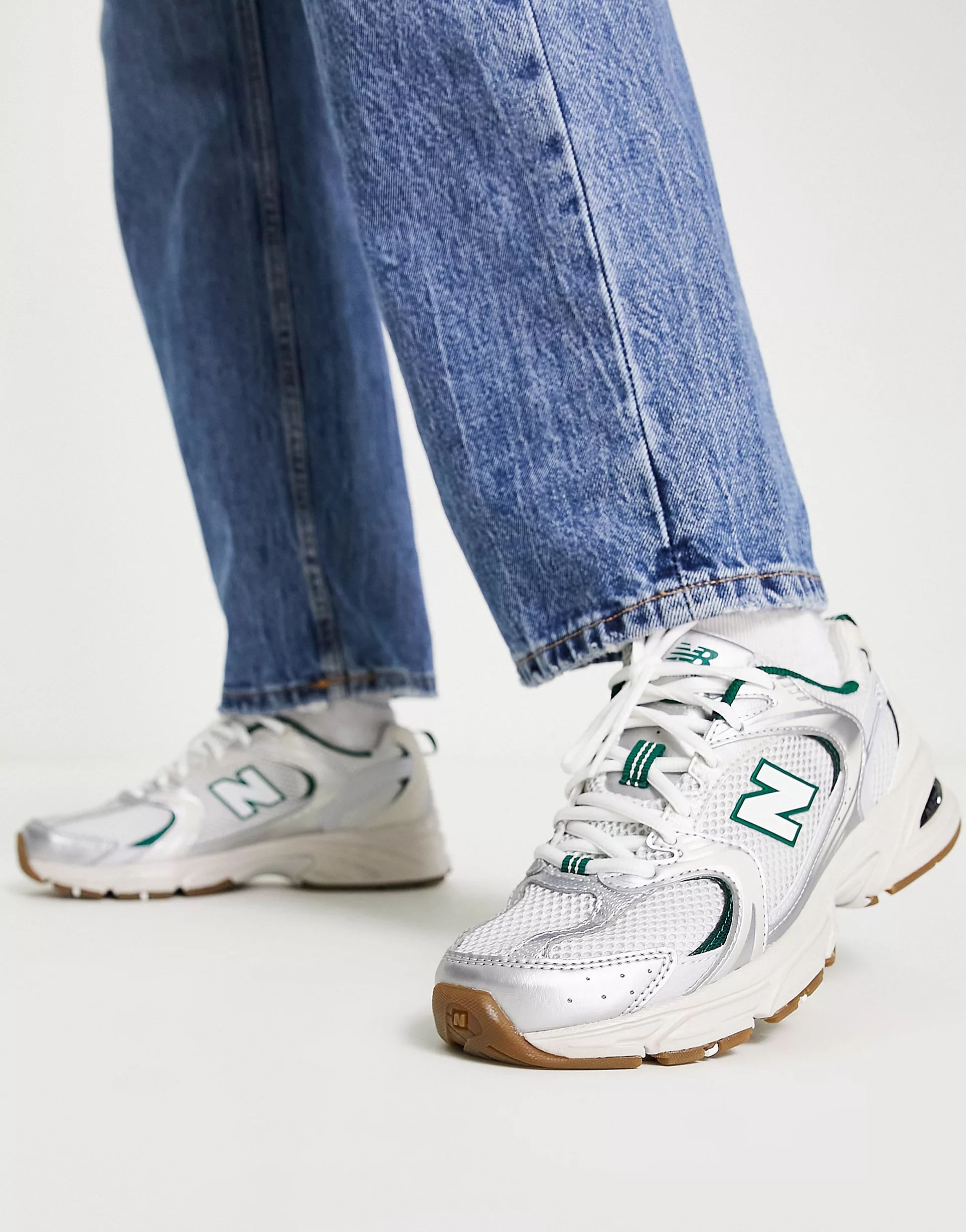 New Balance 530 trainers in white and green - exclusive to ASOS | ASOS (Global)
