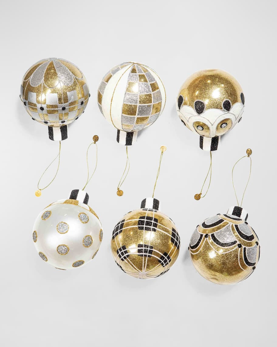 MacKenzie-Childs Glam Up Ball Christmas Ornaments, Set of 6 | Neiman Marcus