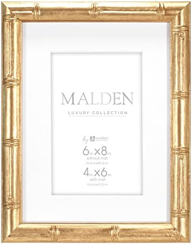 Malden International Designs 4x6 Matted Gold Bamboo PS Moulding Picture Frame Antique Gold Finish... | Amazon (US)