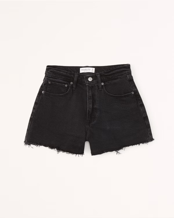 Curve Love High Rise 90s Relaxed Cutoff Shorts | Abercrombie & Fitch (US)