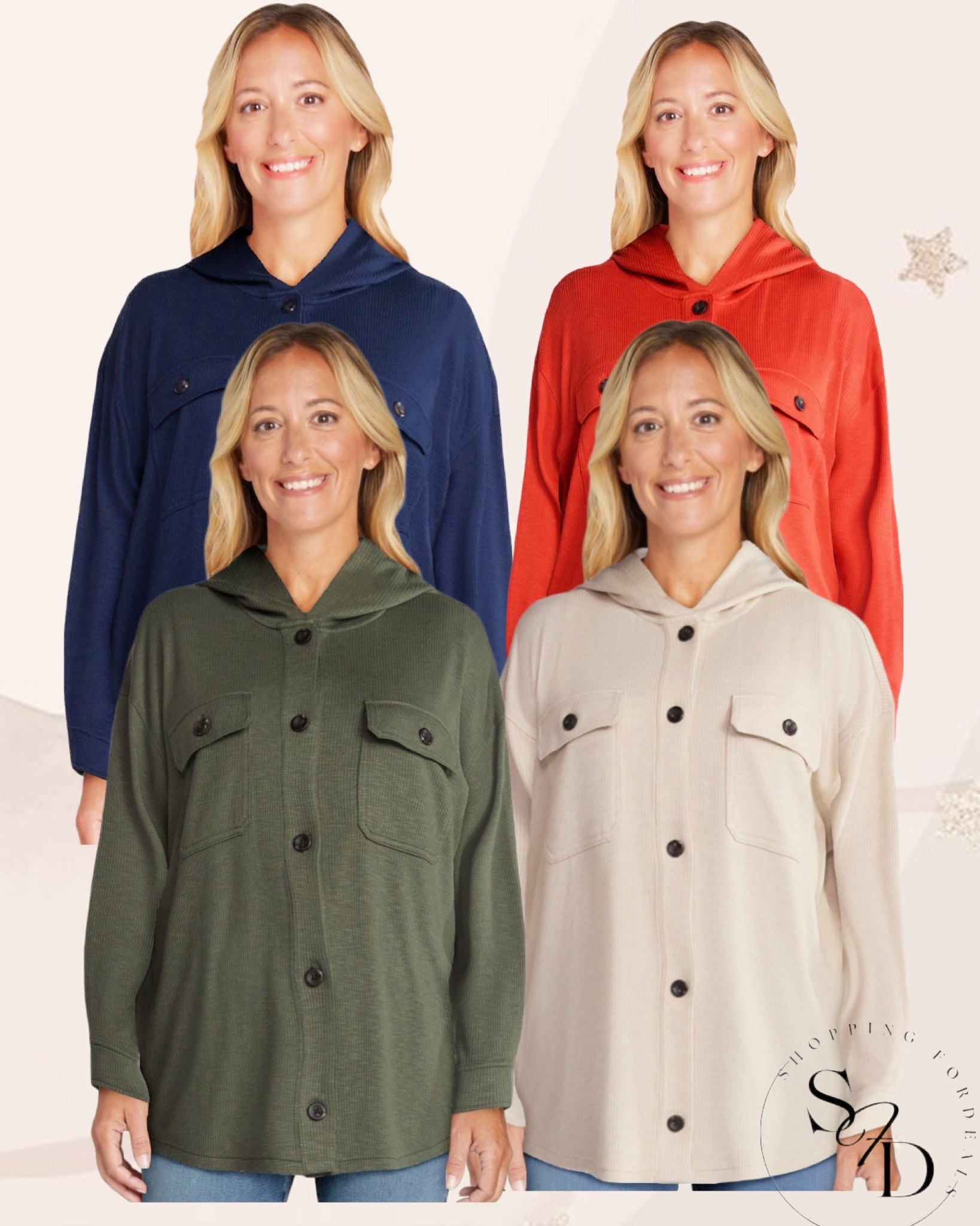 Comfy ribbed button hoodie under $20