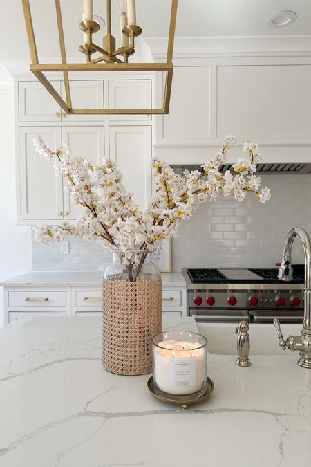 Spring decor, faux florals, cherry blossom stems, kitchen island decor, neutral home

#LTKSeasonal #LTKhome #LTKfindsunder50