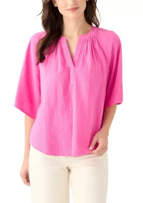 Wonderly Women's Bell Sleeve Popover T-Shirt, Pink, XXL | Belk