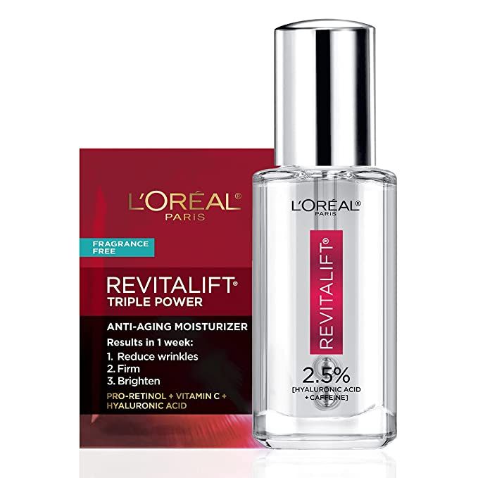 L'Oreal Paris Revitalift Hyaluronic Acid + Caffeine Hydrating Eye Serum with Anti-Aging Moisturiz... | Amazon (US)