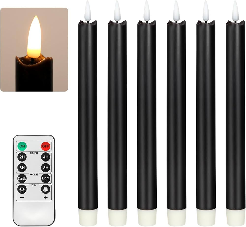 Baleid Led Flameless Ivory Taper Candles Flickering with Remote Battery Operated Timer, Warm Whit... | Amazon (US)