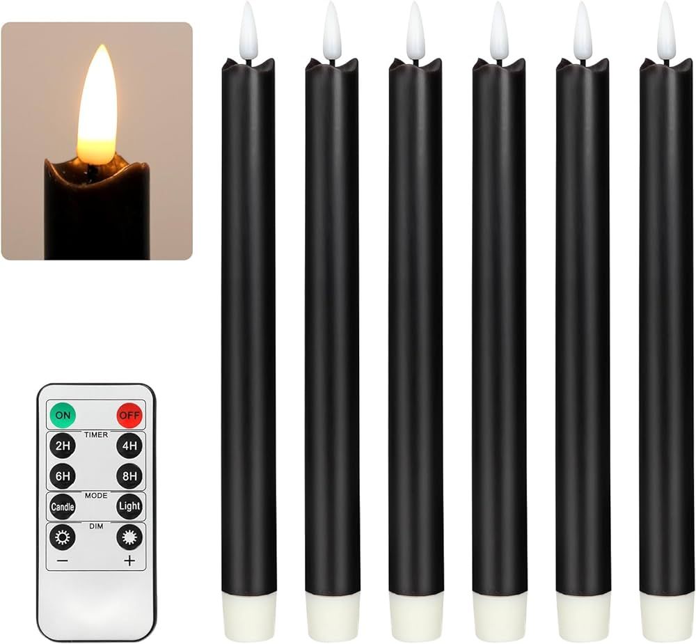 Baleid Led Flameless Ivory Taper Candles Flickering with Remote Battery Operated Timer, Warm Whit... | Amazon (US)