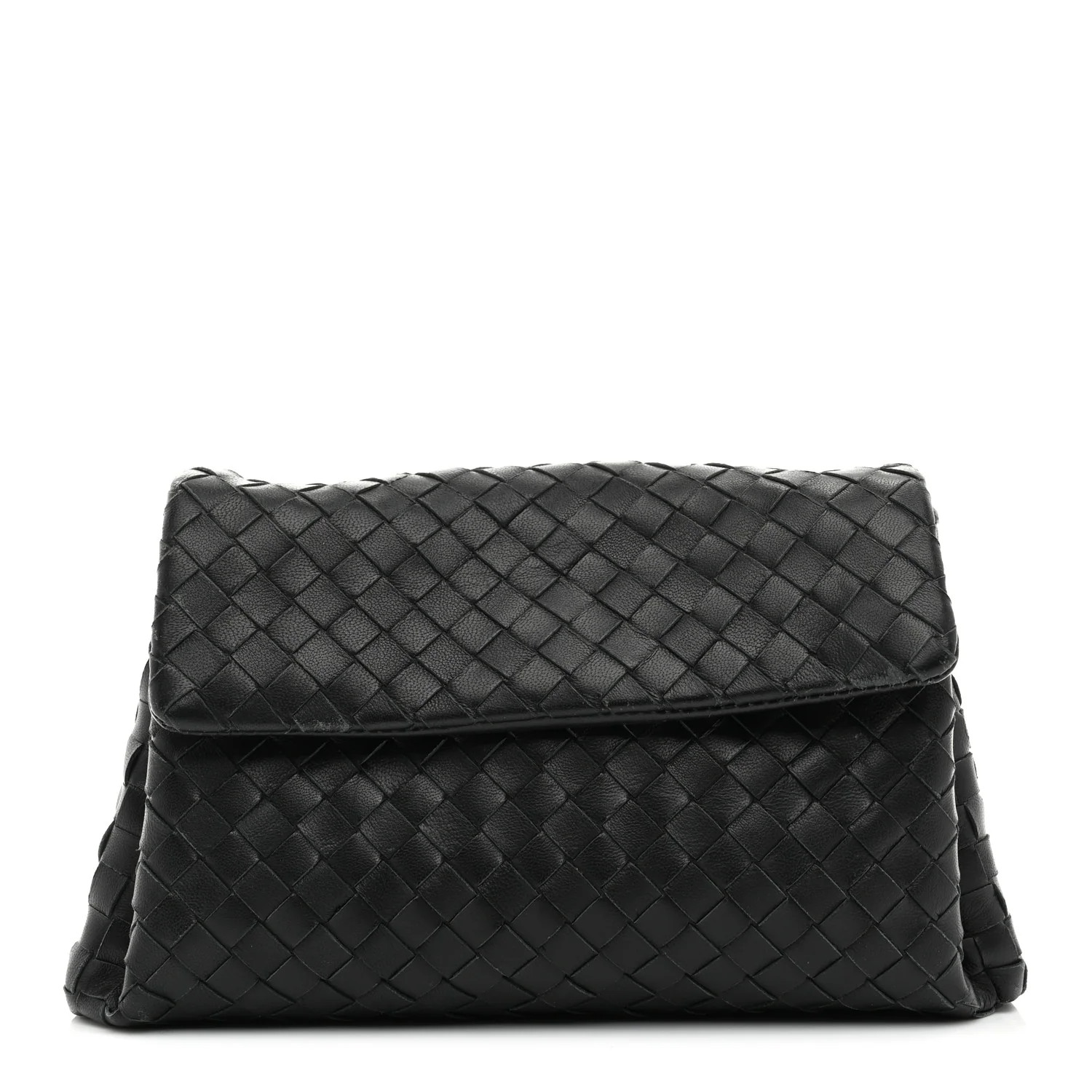 Nappa Intrecciato Flap Clutch Black | FASHIONPHILE (US)