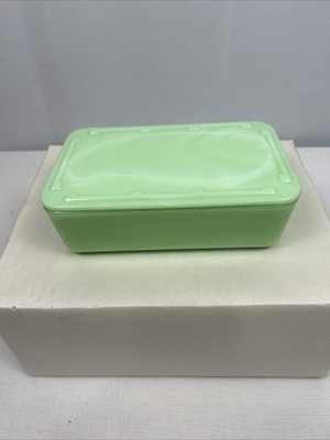 Vintage  McKEE Jadeite Green Uranium Glass Large Refrigeration Dish Lid 8"X5" | eBay US