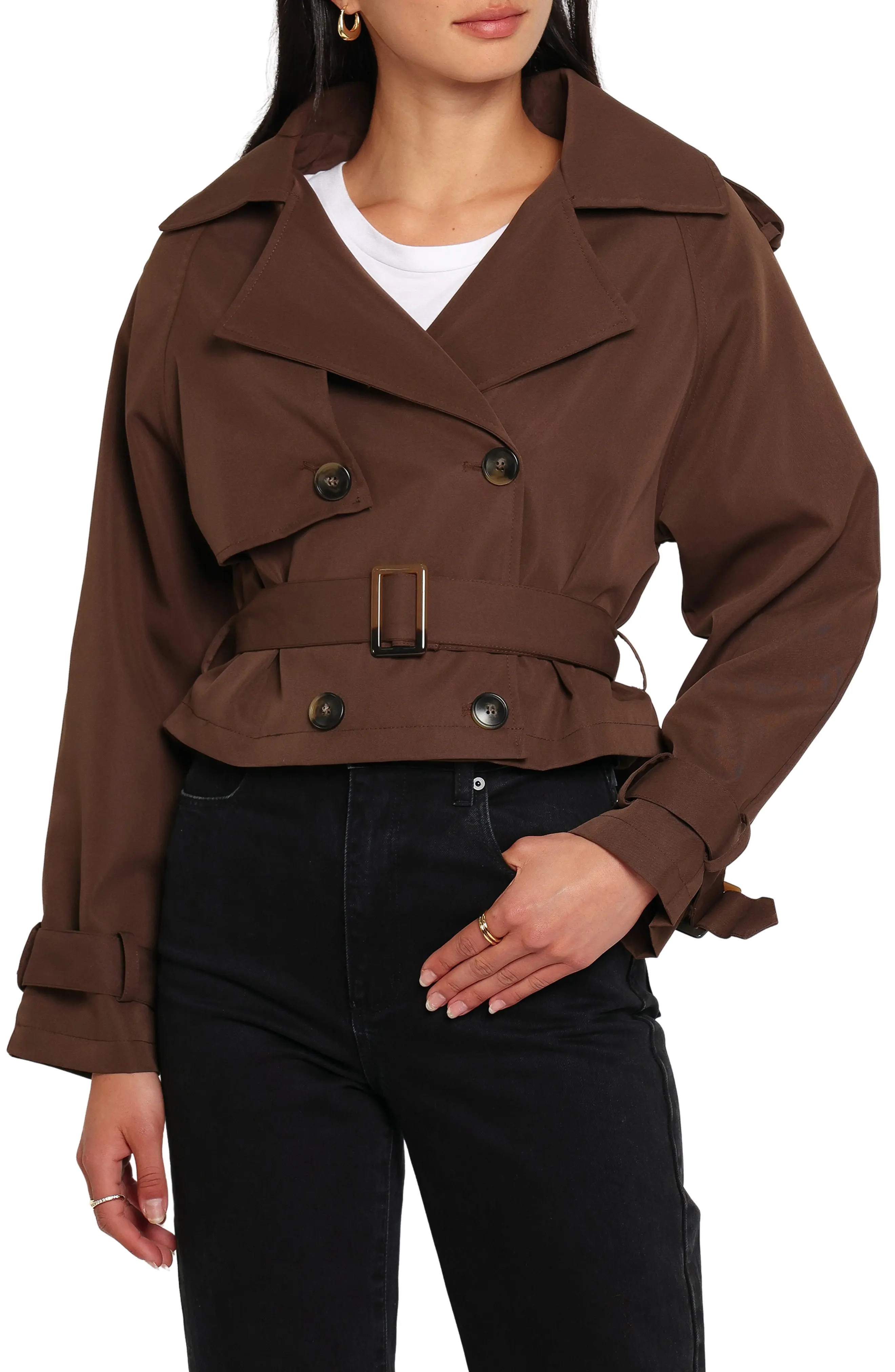Petal & Pup Charlie Cropped Trench Coat (Women) | Nordstrom | Nordstrom