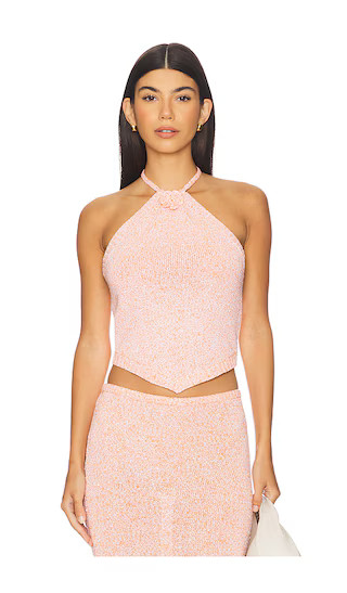 Teresa Scarf Top in Peach Sequin | Revolve Clothing (Global)