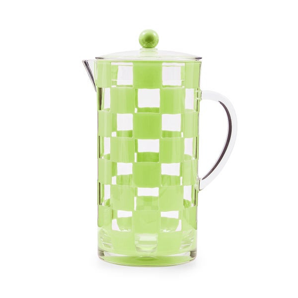 MacKenzie-Childs Green Check Acrylic Pitcher | MacKenzie-Childs