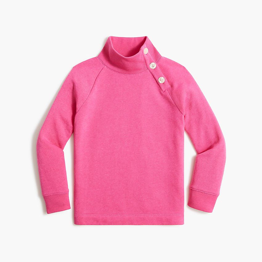 Girls' button-neck tunic sweatshirt | J.Crew Factory