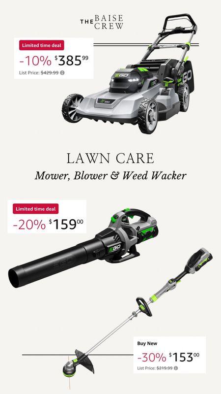 Our electric lawn care products that all share the same battery! 