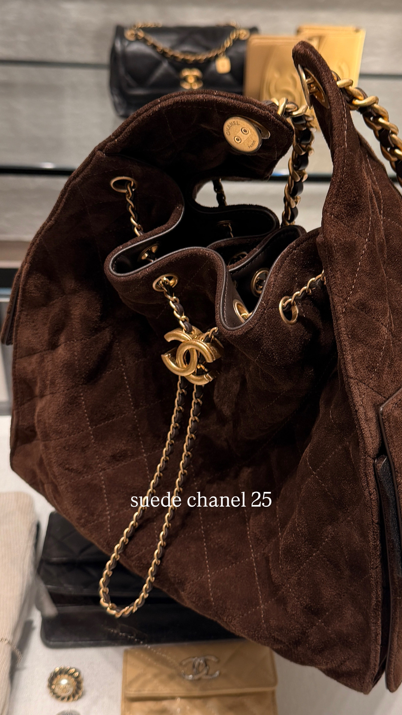 Spotted this Chanel 25 in brown Suede in Singapore. Seems to be sold out in the US

#LTKStyleTip #LTKItBag