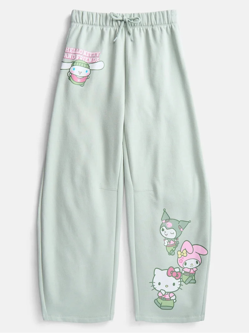 Hello Kitty and Friends Girls Graphic Barrel Fleece Pants, Sizes 4-16 | Walmart (US)