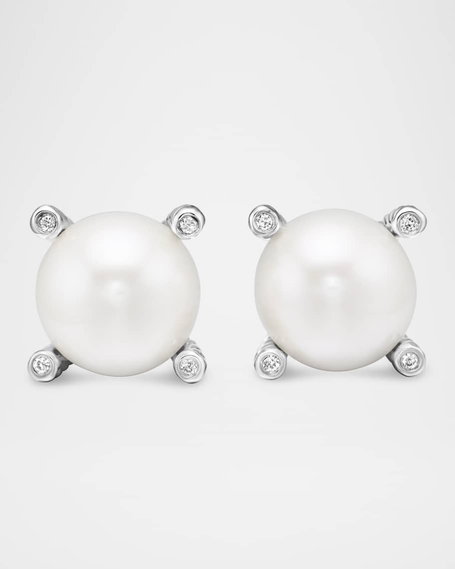 David Yurman Pearl Earrings with Diamonds | Neiman Marcus