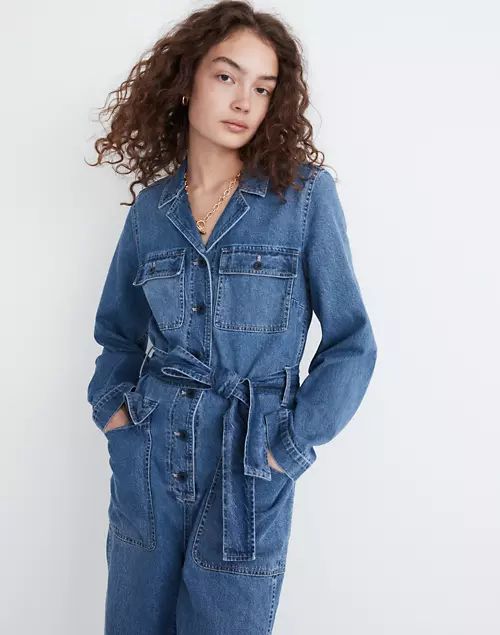 Denim Tie-Waist Jumpsuit in Claireville Wash | Madewell