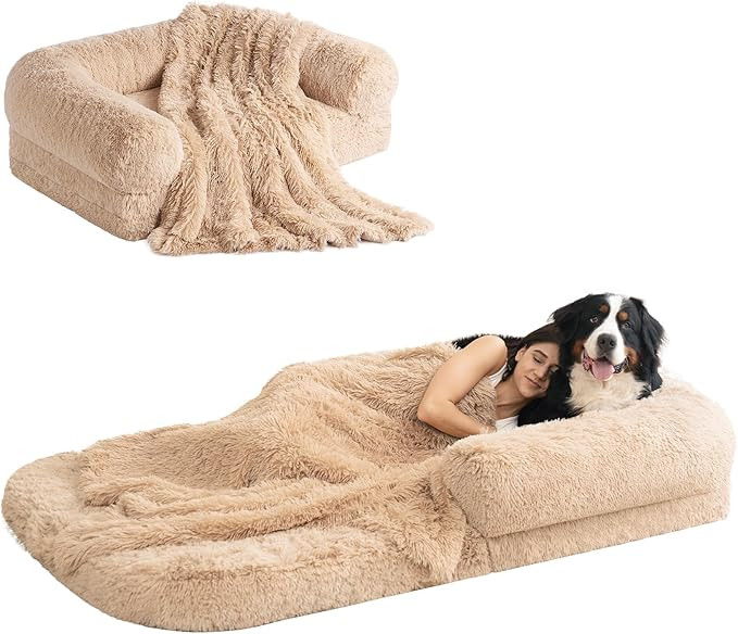 EHEYCIGA Foldable Human Dog Bed, Orthopedic Memory Foam Human Sized Dog Bed, Waterproof Pet Bed f... | Amazon (US)