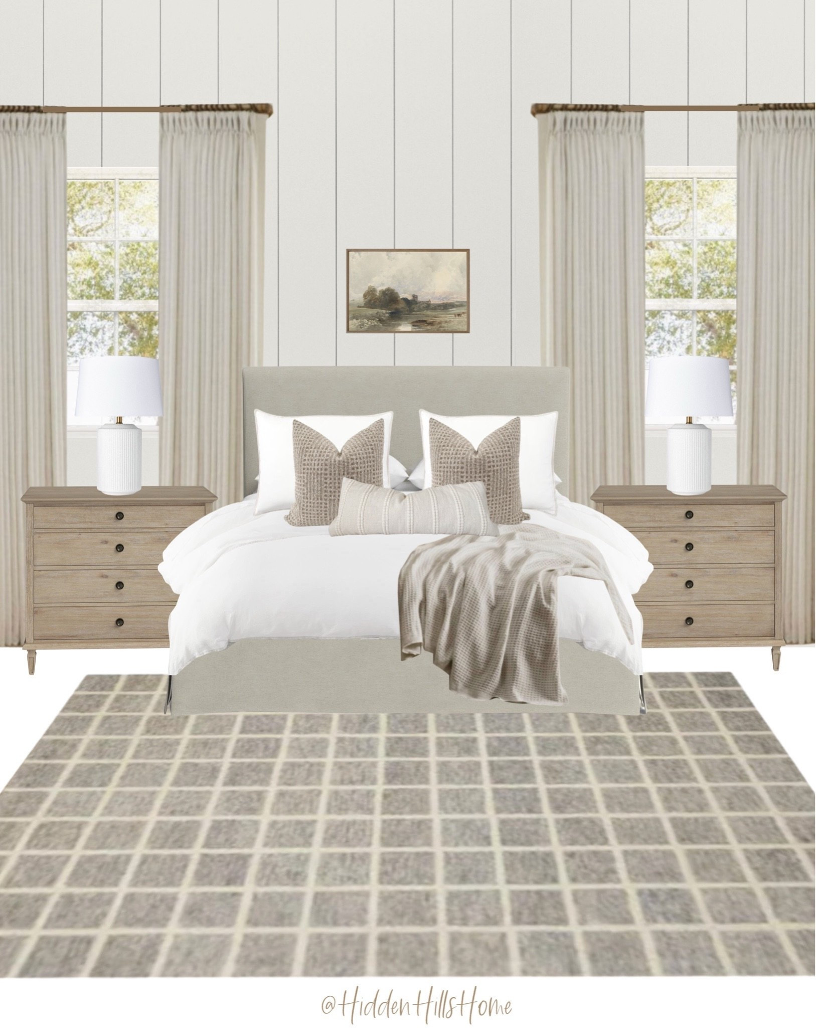 Bedroom decor mood board, modern cottage inspired bedroom, master bedroom design, e-design, home decor #bedroom
Wall color is Pure White

#LTKHome #LTKSaleAlert #LTKSeasonal