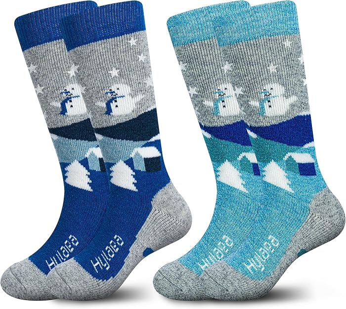 Hylaea Merino Wool Ski Socks Kids, Knee-high Warm Thermal Snowboard Skating Socks for Boys Girls ... | Amazon (US)